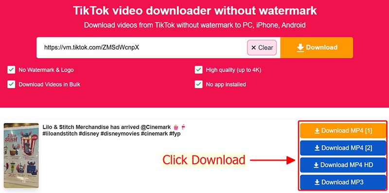 save tiktok videos to device